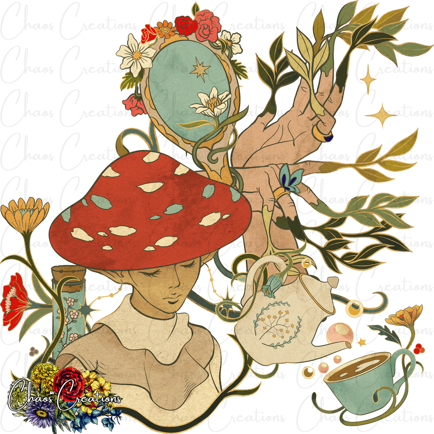 Fairy Cottagecore, evergreen colorway