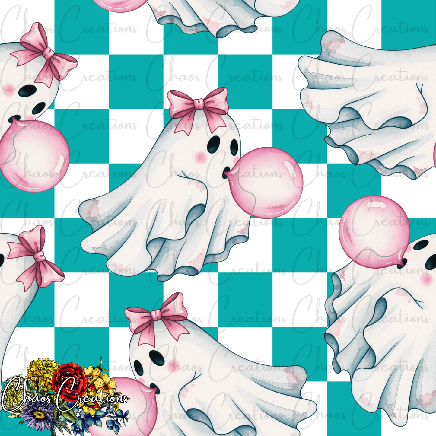 Bubblegum Ghost, teal colorway