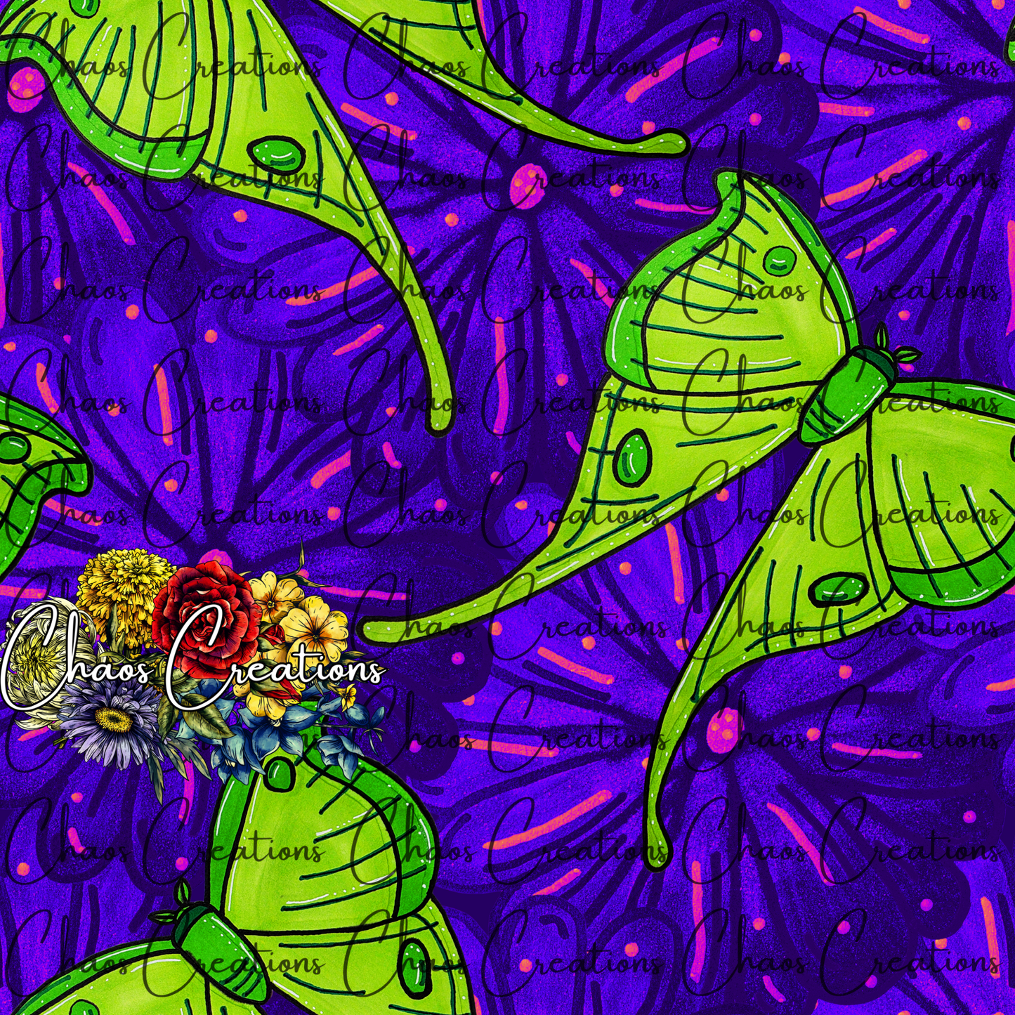 Luna Floral, purple colorway *Hextober day 6*