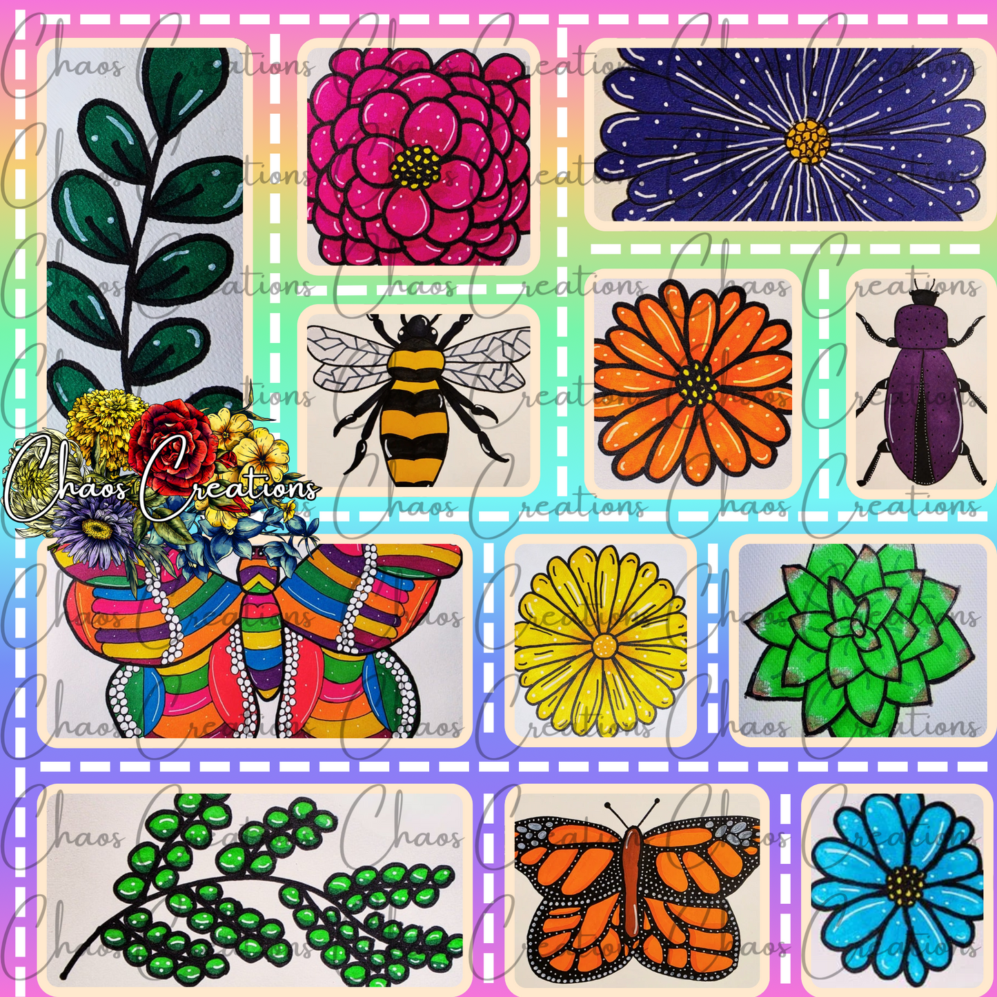 Patchwork Garden, pastel colorway *Hextober day 7*