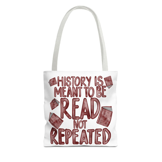 Tote Bag — "History Is Meant To Be Read Not Repeated" Bookish Canvas Tote