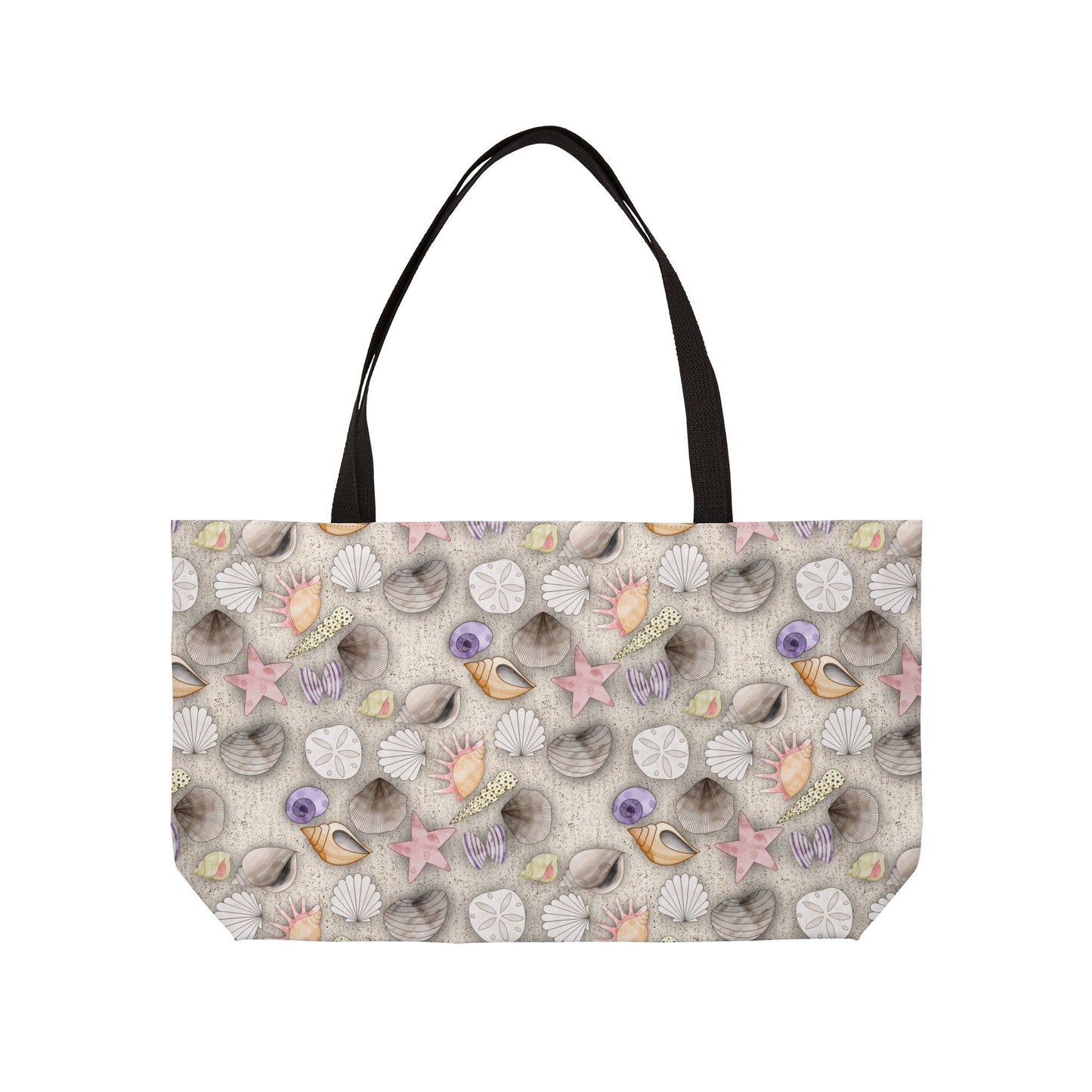 Weekender Tote Bag — Watercolor Coastal Seashell Hand Drawn Chaos Creations Original