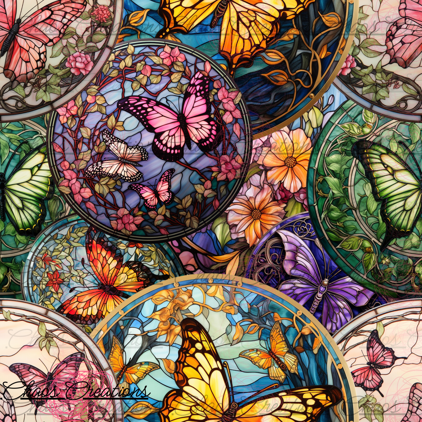 Butterflies stained glass