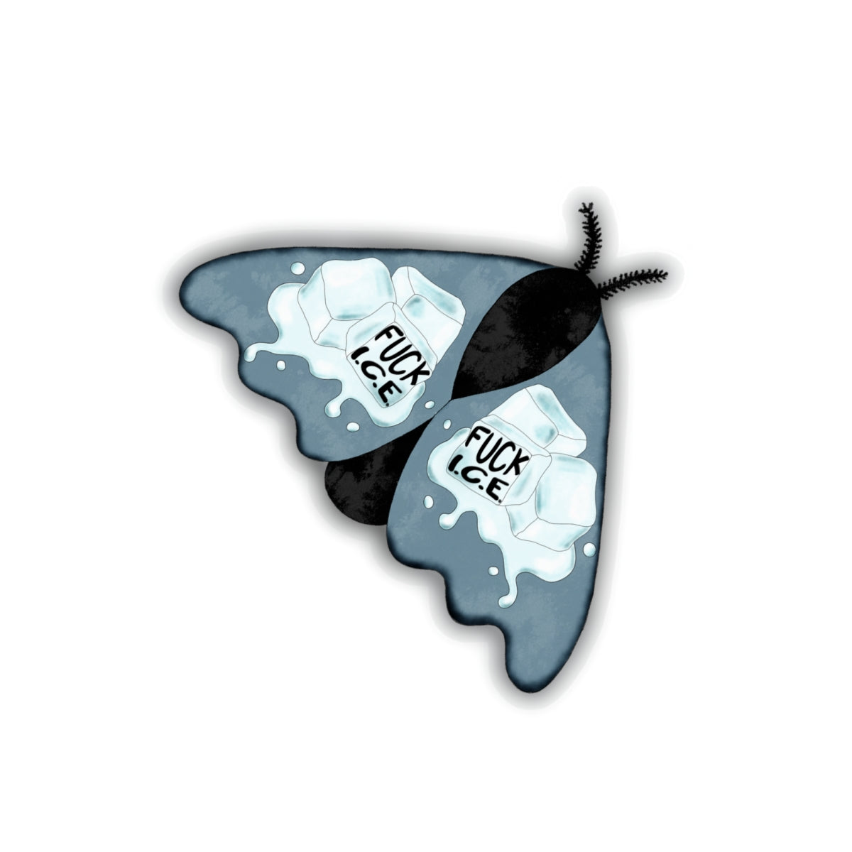 F*ck ICE Moth Sticker Human Rights Protest