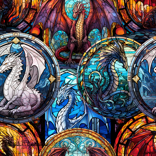 Dragons stained glass