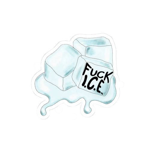 Kiss-Cut Sticker — Melted Ice Cube "F*ck I.C.E." Human Rights Vinyl Decal
