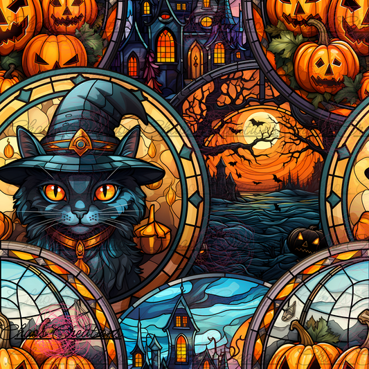 Cute Halloween stained glass