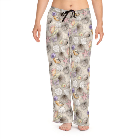Seashell Pattern Women’s Pajama Pants — Coastal Sleep Lounge Bottoms