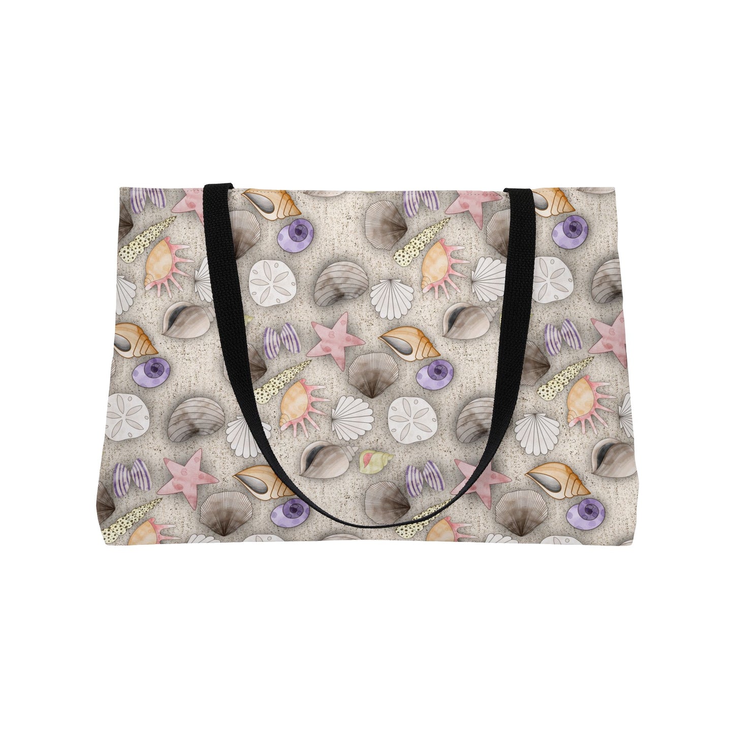 Weekender Tote Bag — Watercolor Coastal Seashell Hand Drawn Chaos Creations Original