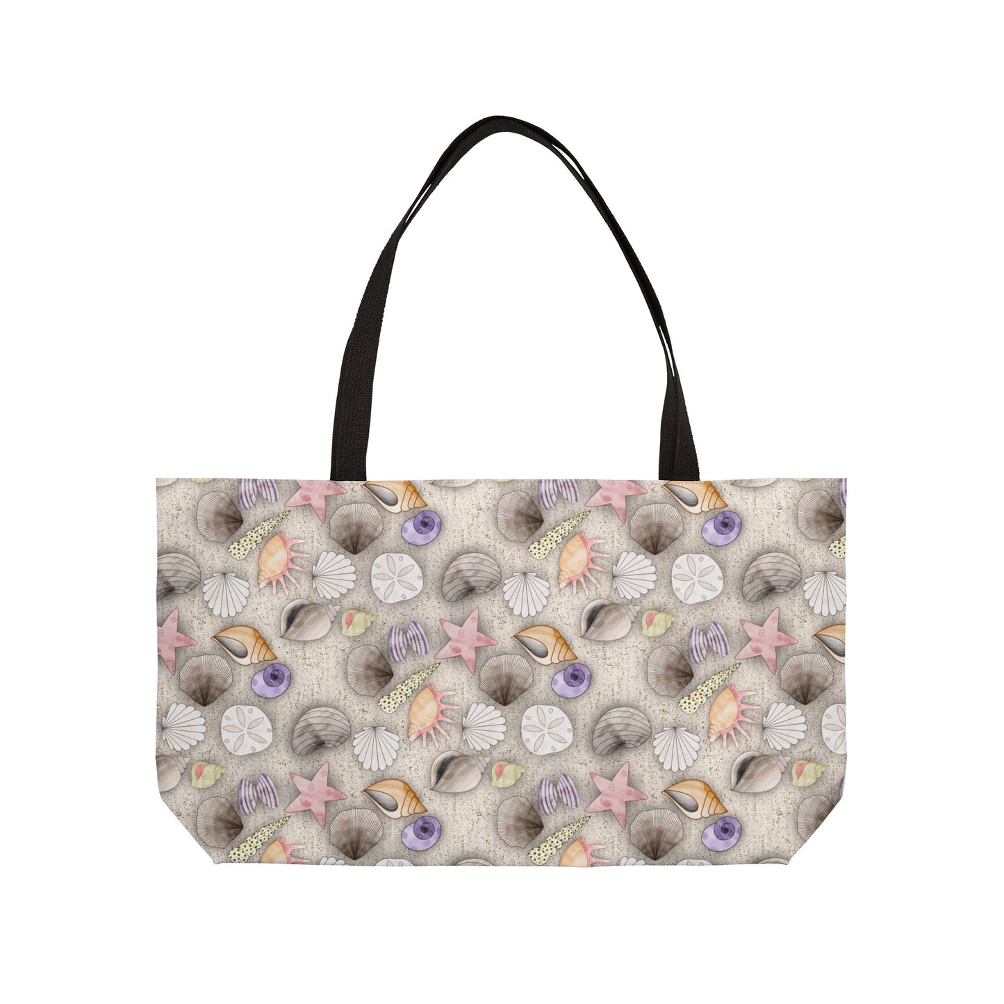 Weekender Tote Bag — Watercolor Coastal Seashell Hand Drawn Chaos Creations Original