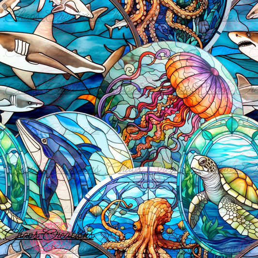 Ocean stained glass