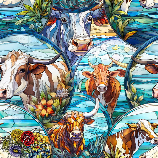 Stained Glass Cows