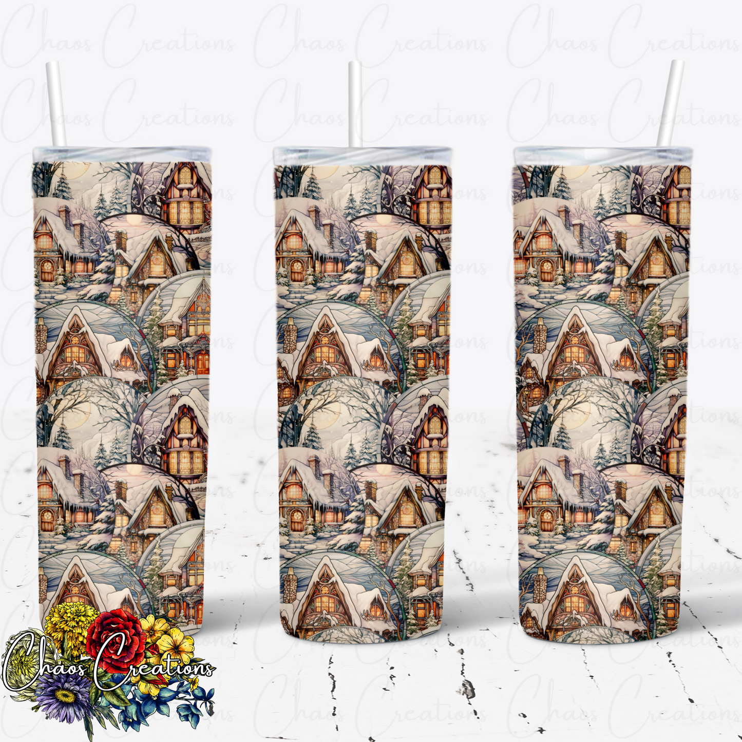 Stained Glass Cozy Home, antique colorway