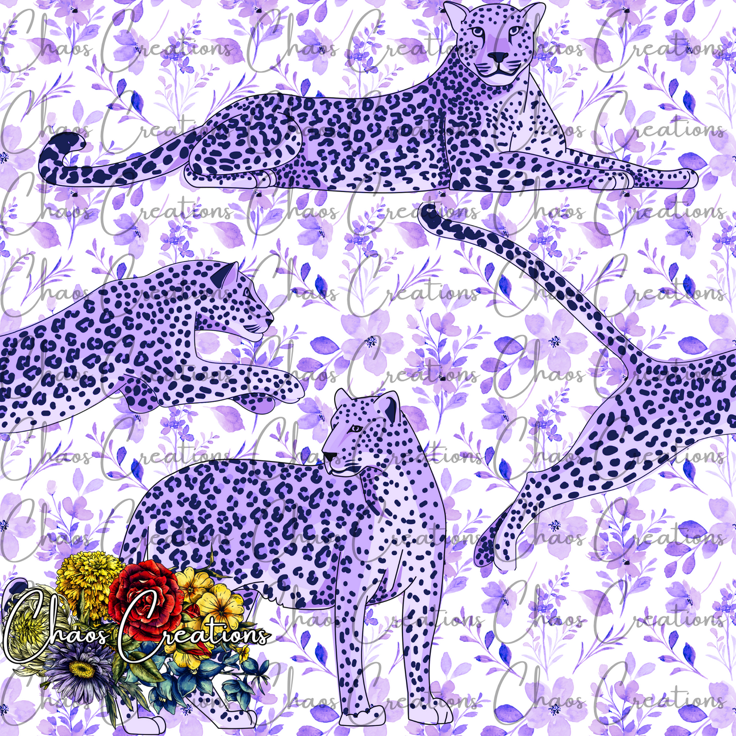 Floral Leopard, purple colorway