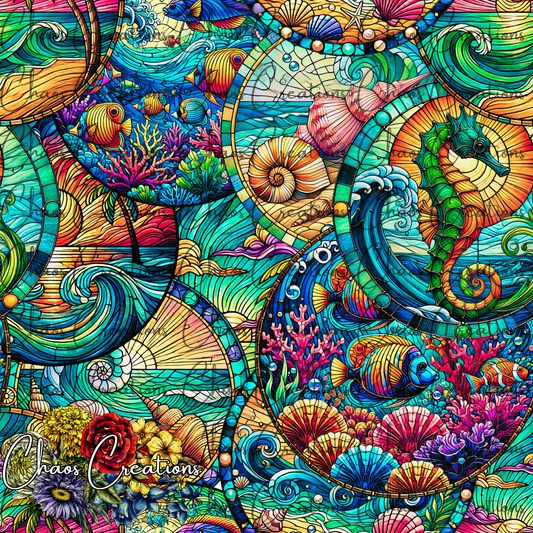 Sea Creatures Stained Glass