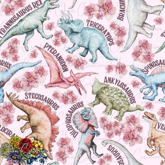 Dinosaur Names, floral colorway