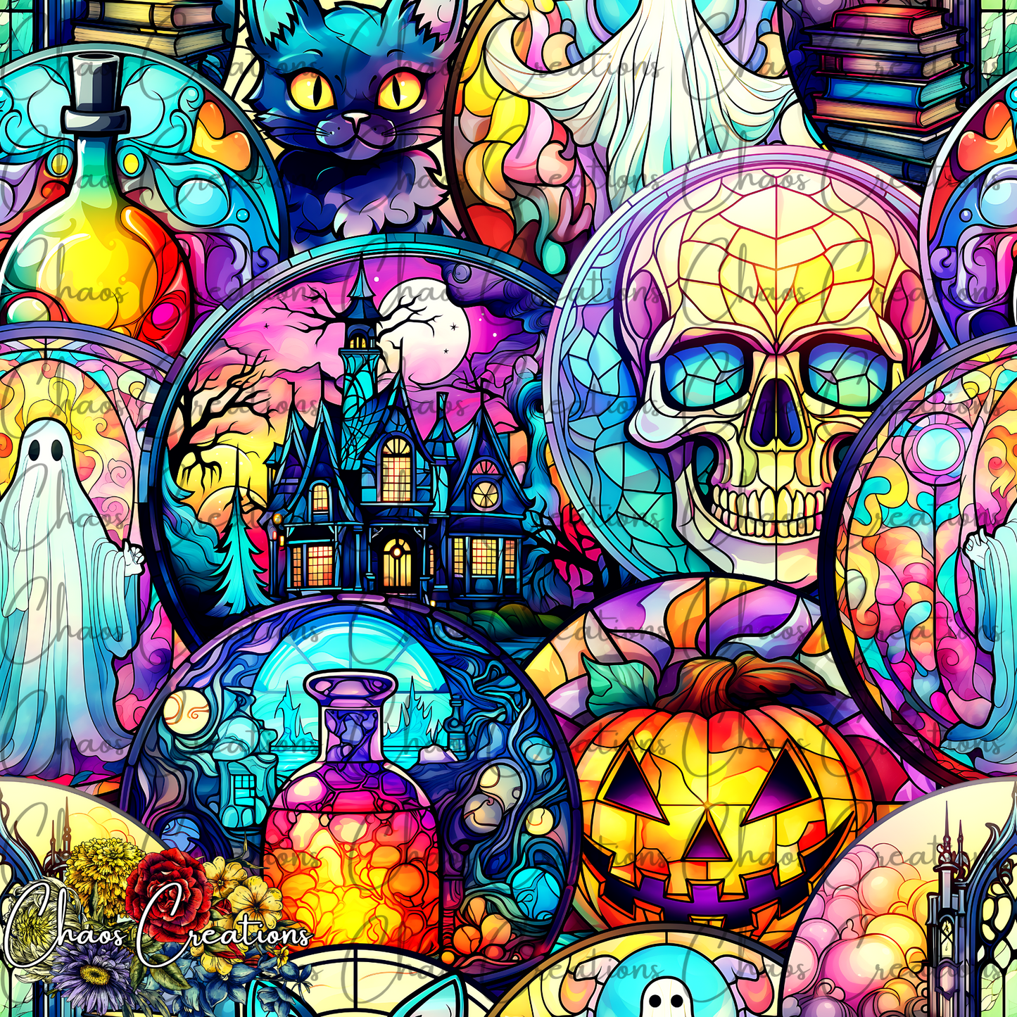 Colorful Stained Glass Halloween