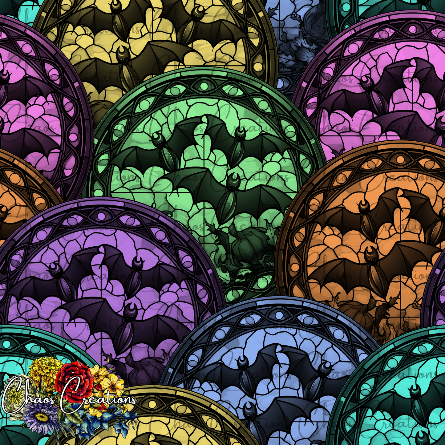 Stained Glass Bats