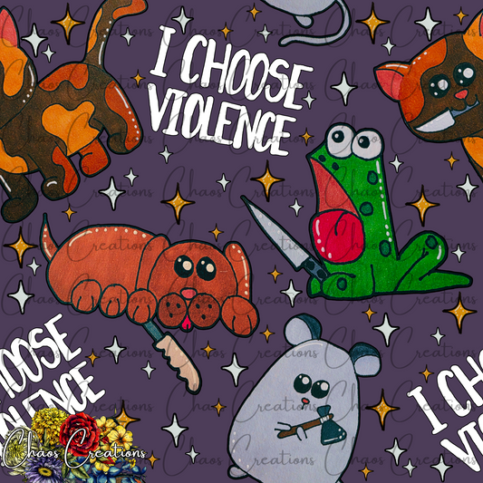 I Choose Violence, purple colorway (hand drawn)