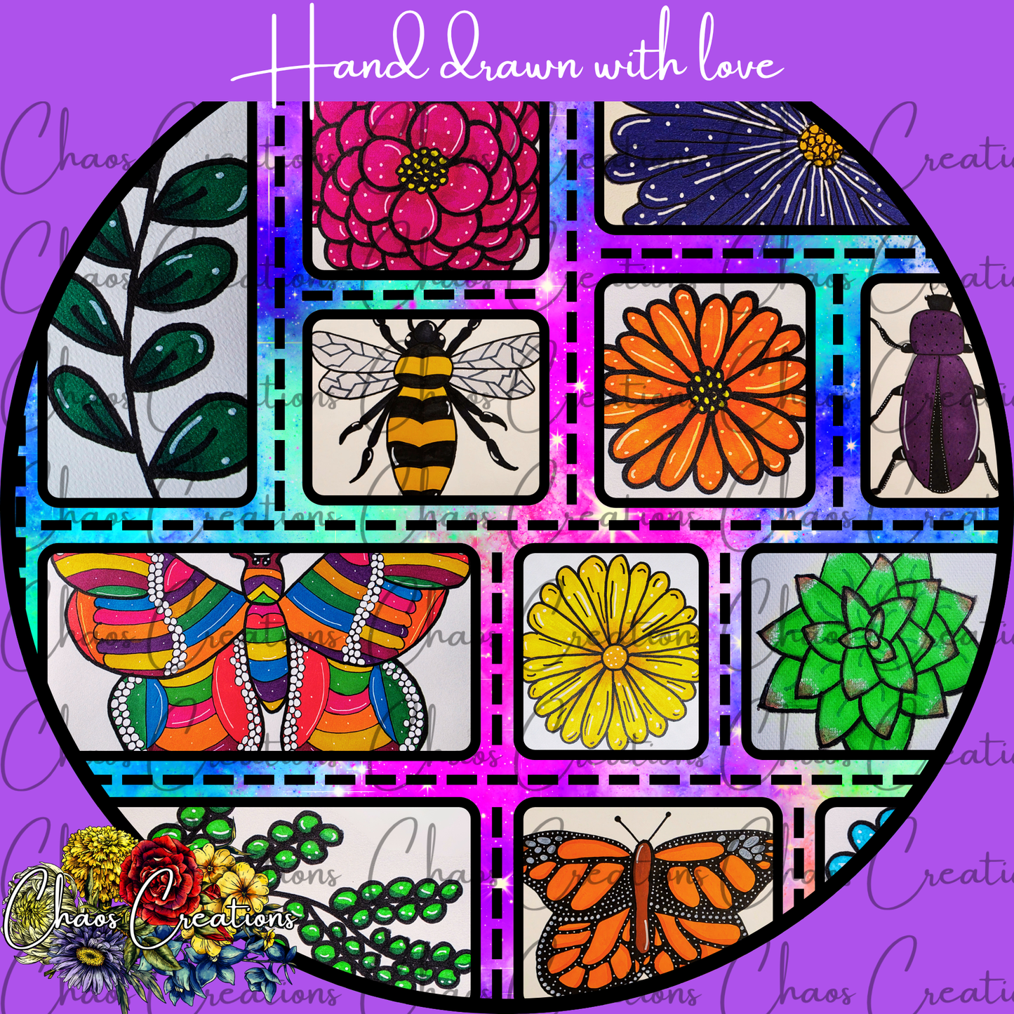 Patchwork Garden, bold colorway *Hextober day 7*
