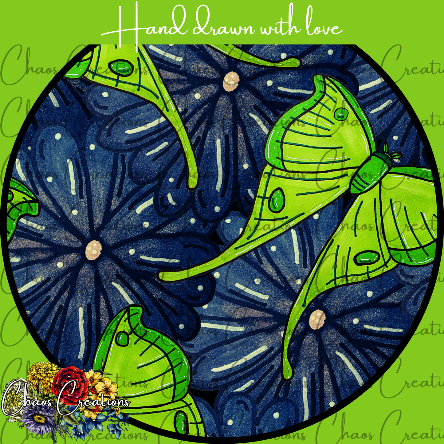 Luna Floral, blue colorway *Hextober day 6*