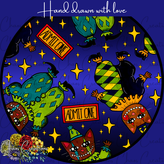 Circus Cats, blue colorway