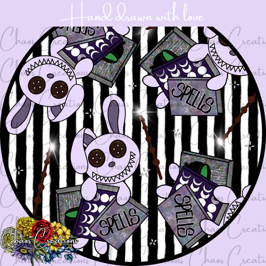 Button Bunny Spellbook, stripes