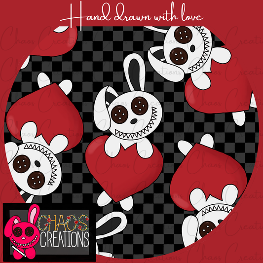 Button Bunny Love, black checks