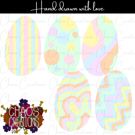 CLIP ART: Pastel Easter Eggs