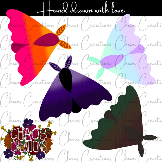 CLIP ART: Gradient Moths