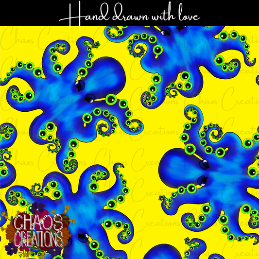 Steampunk Octopus, blue