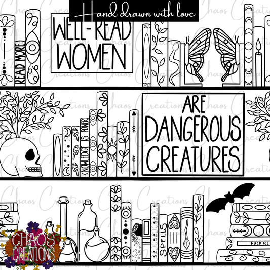 Witchy Bookshelf, color me