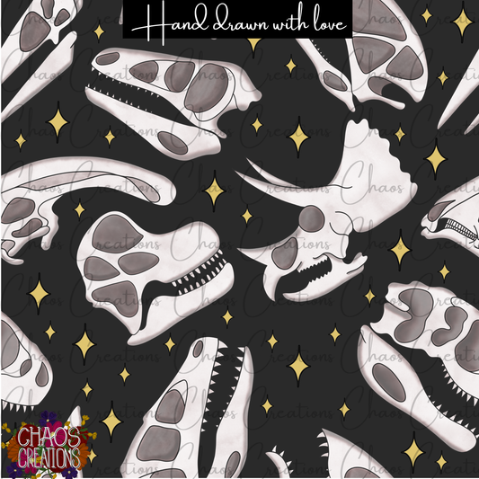 Starry Dino Skulls