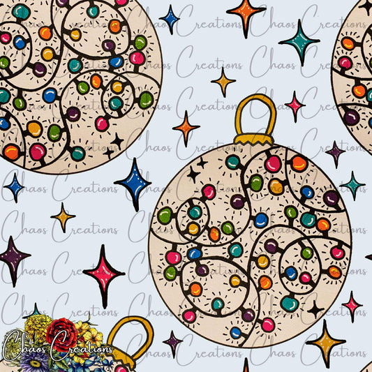 Colorful Christmas Lights Ornaments (hand drawn)