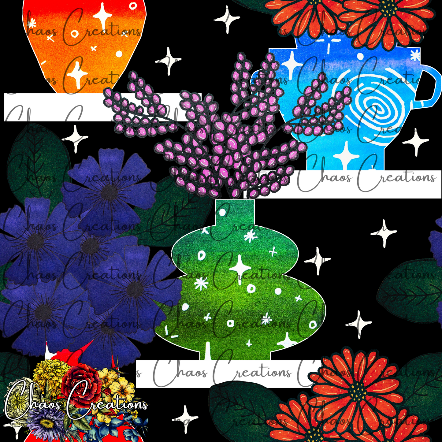 Galaxy Vases, dark colorway *Hextober day 10*